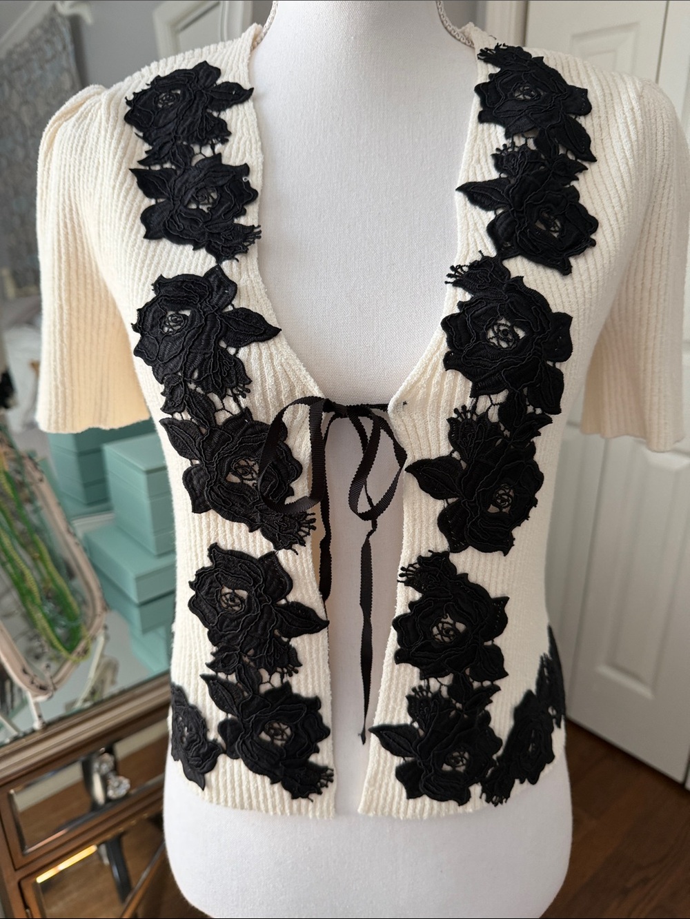 Derek Lam IO Crosby Cream Knit Top w/ Tie XS Fabulous ❤️